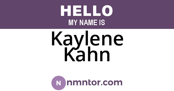 Kaylene Kahn