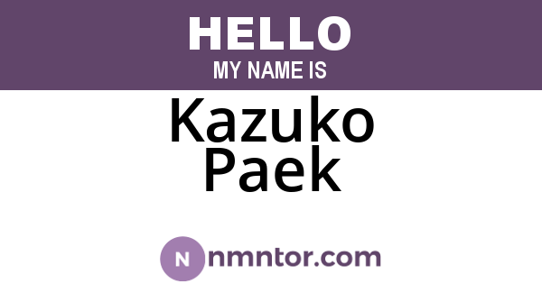 Kazuko Paek