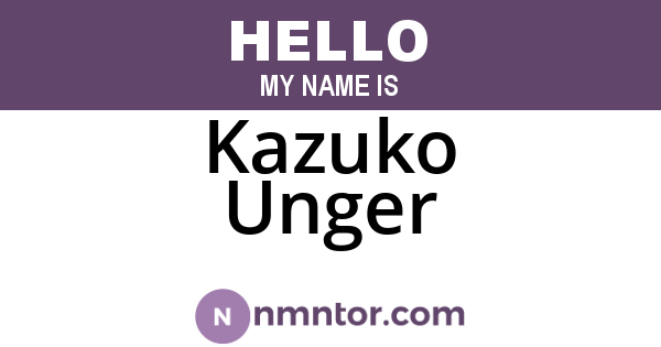 Kazuko Unger