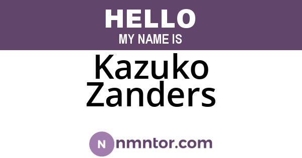 Kazuko Zanders