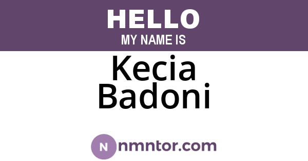 Kecia Badoni