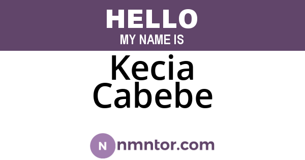 Kecia Cabebe