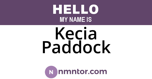 Kecia Paddock