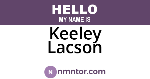 Keeley Lacson