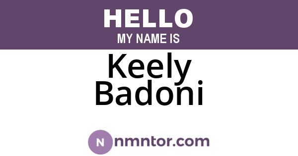 Keely Badoni