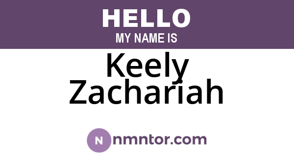 Keely Zachariah