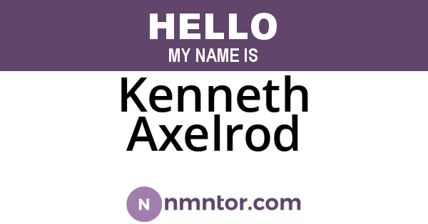 Kenneth Axelrod