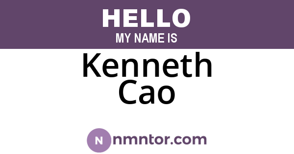 Kenneth Cao