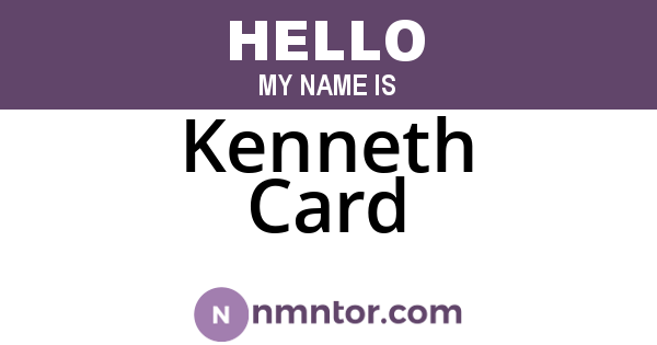 Kenneth Card