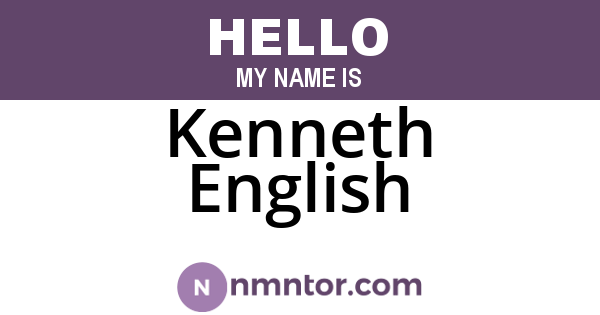 Kenneth English