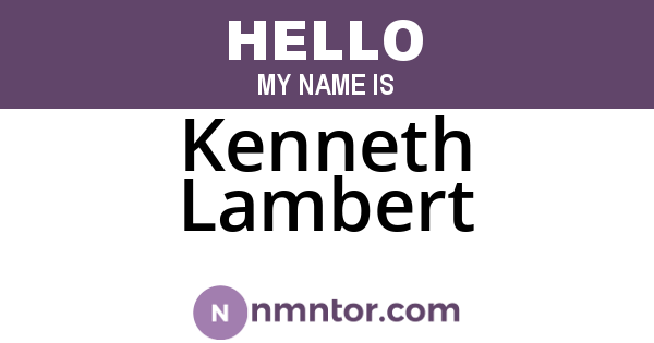 Kenneth Lambert