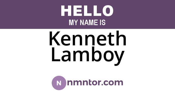 Kenneth Lamboy