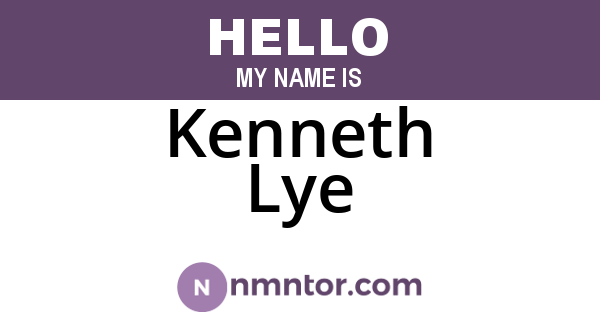 Kenneth Lye