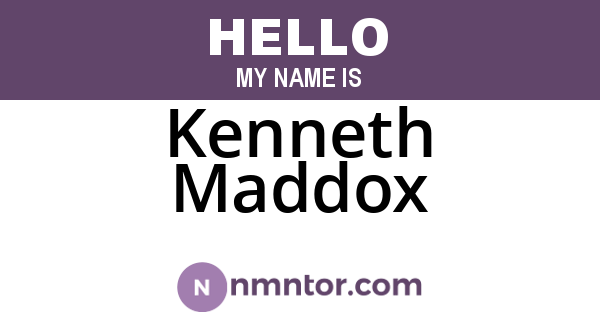 Kenneth Maddox