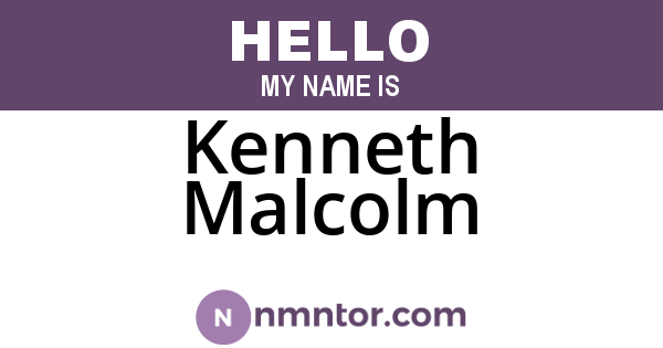 Kenneth Malcolm