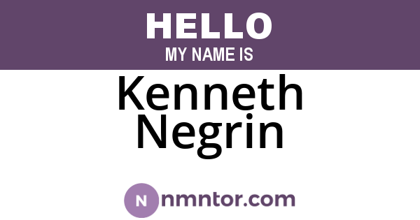 Kenneth Negrin
