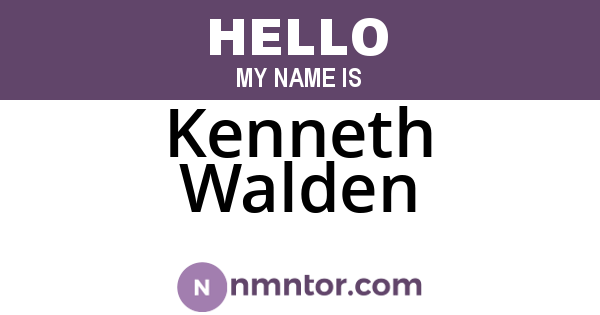Kenneth Walden