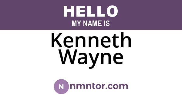 Kenneth Wayne