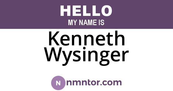 Kenneth Wysinger