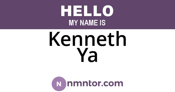 Kenneth Ya