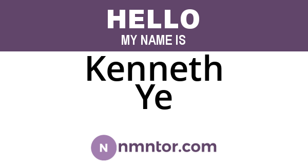 Kenneth Ye