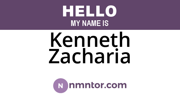 Kenneth Zacharia