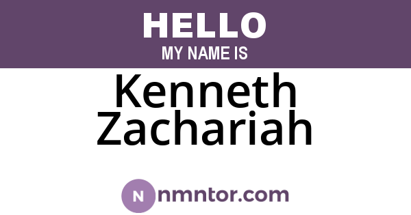 Kenneth Zachariah