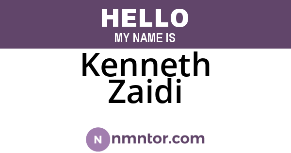 Kenneth Zaidi