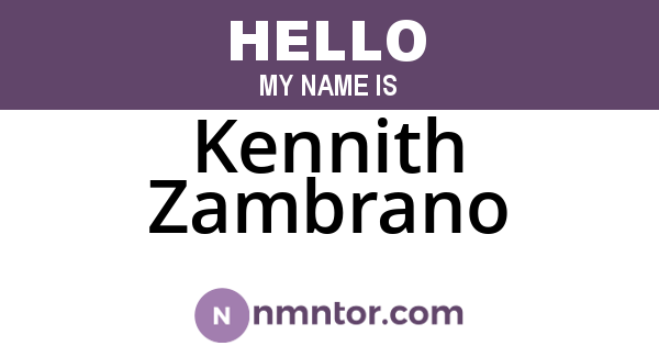 Kennith Zambrano