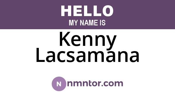 Kenny Lacsamana