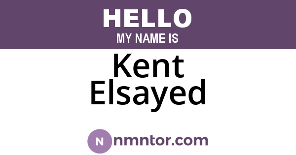 Kent Elsayed