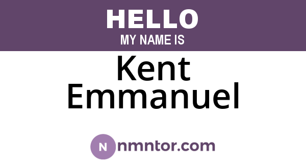 Kent Emmanuel