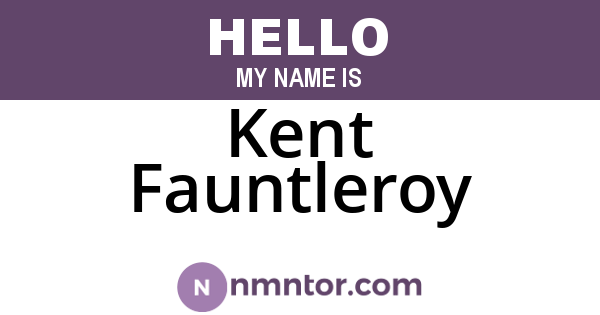 Kent Fauntleroy