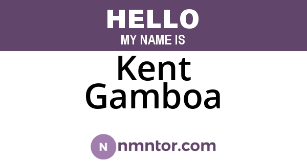 Kent Gamboa