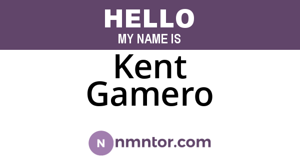 Kent Gamero