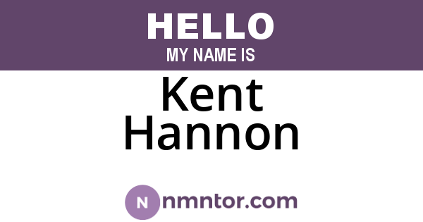 Kent Hannon