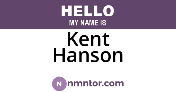 Kent Hanson