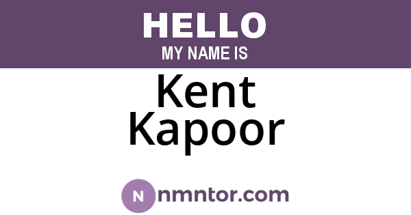 Kent Kapoor