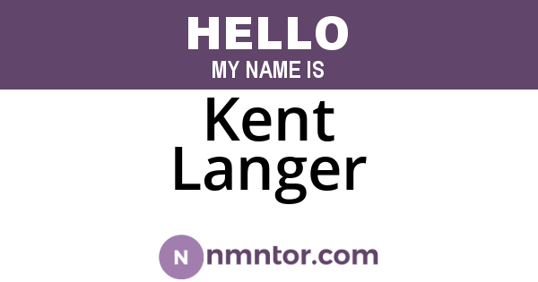 Kent Langer