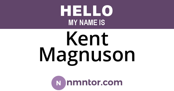 Kent Magnuson