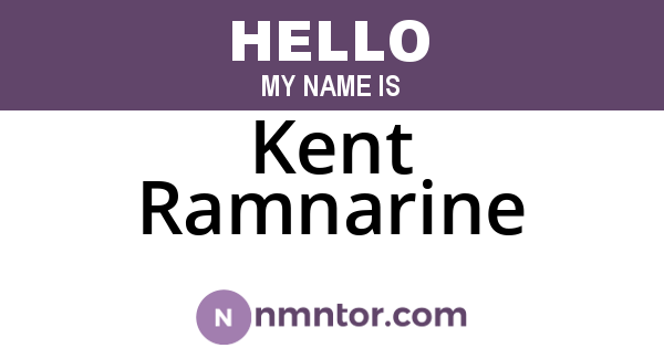 Kent Ramnarine