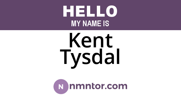Kent Tysdal
