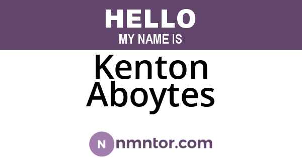 Kenton Aboytes