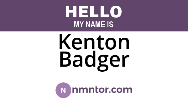 Kenton Badger
