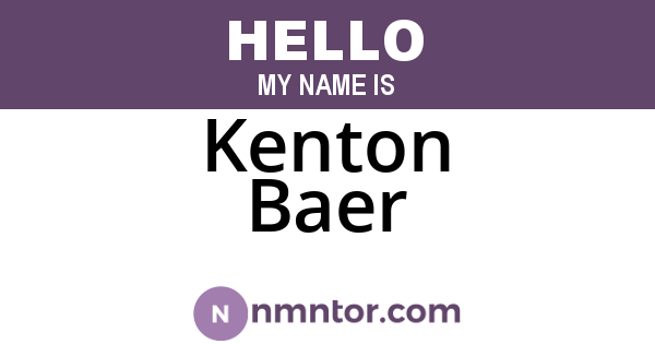 Kenton Baer