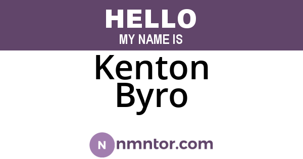 Kenton Byro