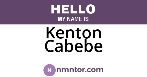 Kenton Cabebe