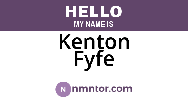 Kenton Fyfe