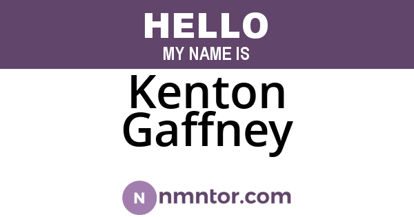 Kenton Gaffney