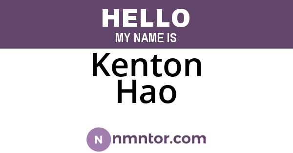 Kenton Hao